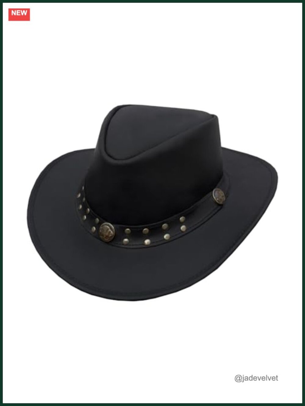 Genuine Leather Cowboy Western Hat Studded Steampunk Deadman Top Hat